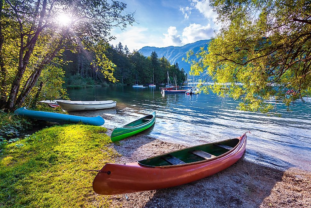 Bohinj Lake in the Slovenian Alps. 