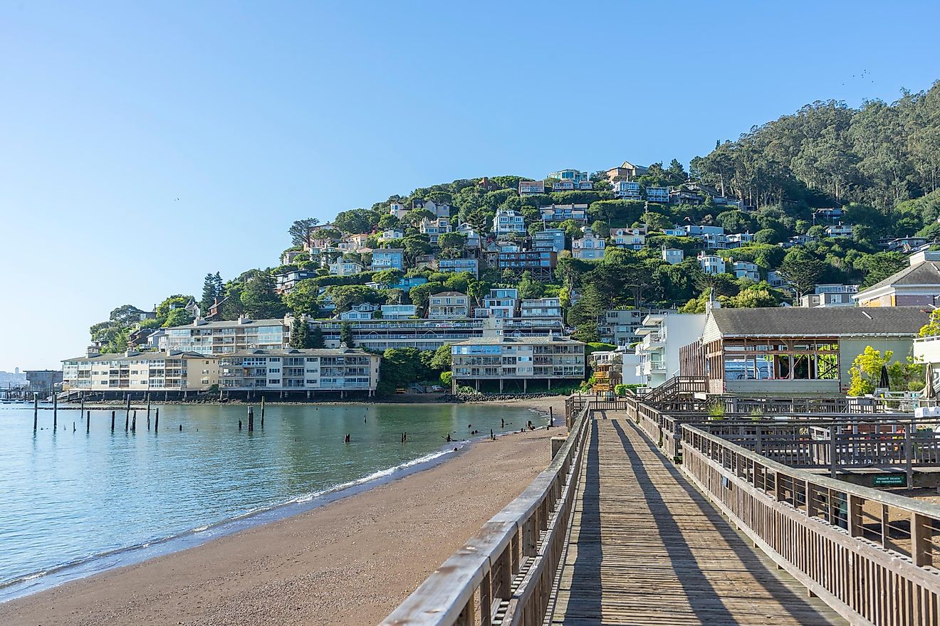 wooden pier of Sausalito near San Francisco,CA