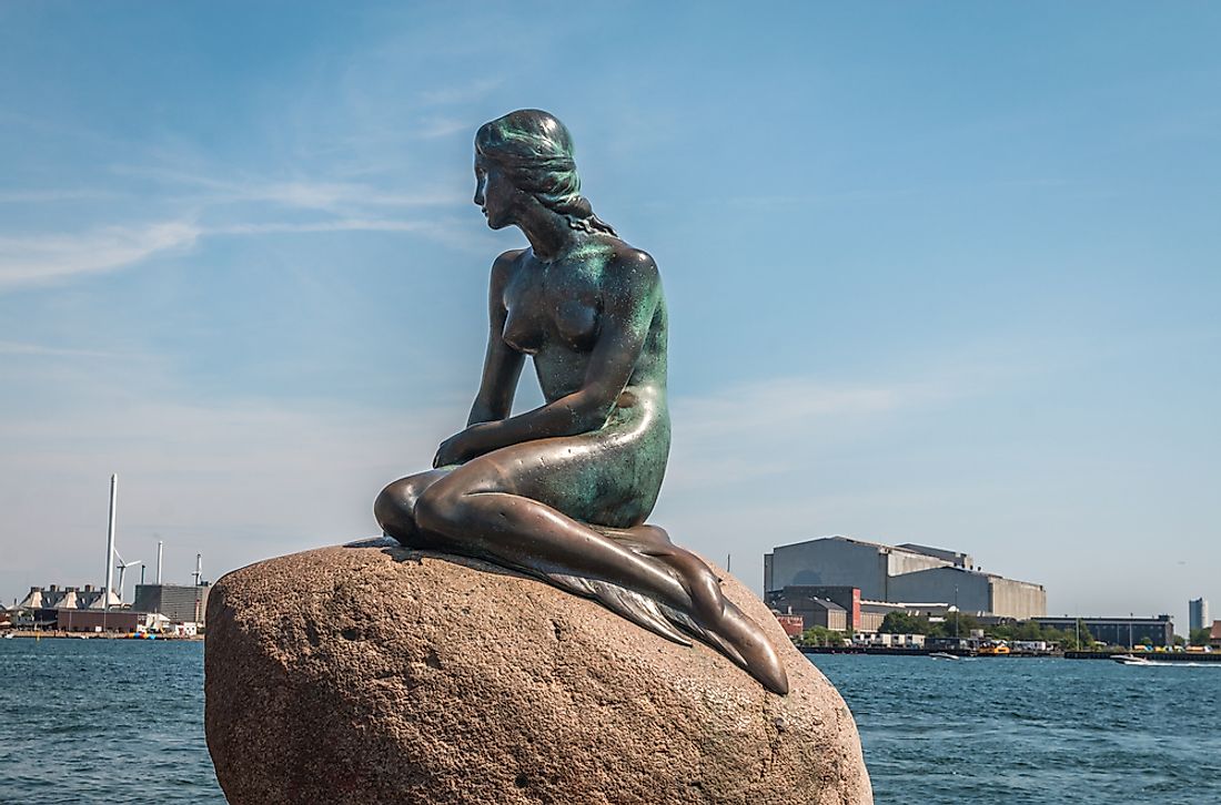 The Little Mermaid statue in Copenhagen. 