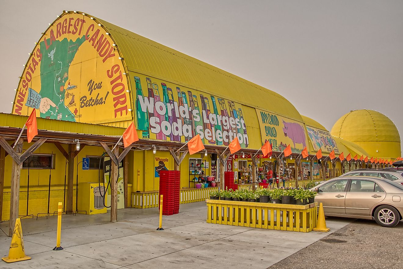 Front view of Minnesota's Largest Candy Store in Jordan, Minnesota. Editorial credit: Jacob Boomsma / Shutterstock.com