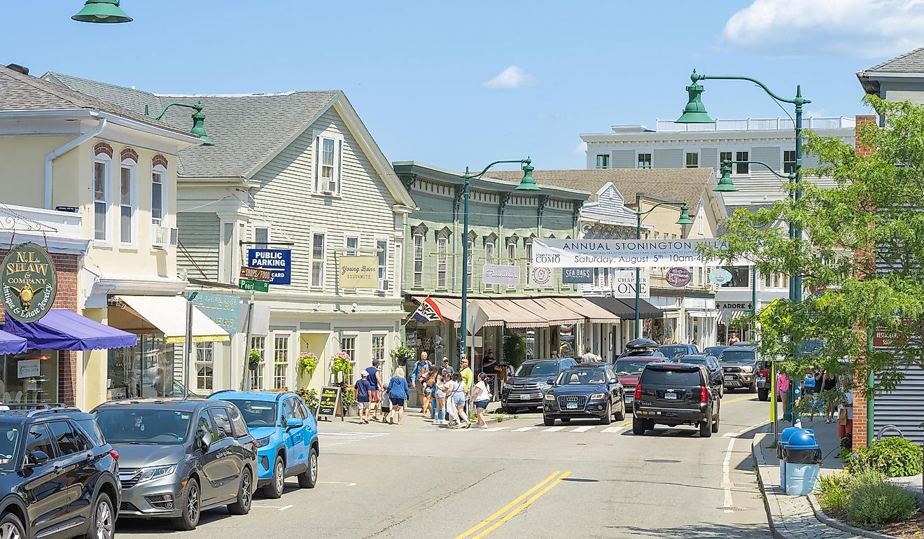 Main Street in Mystic, Connecticut. Editorial credit: Actium / Shutterstock.com