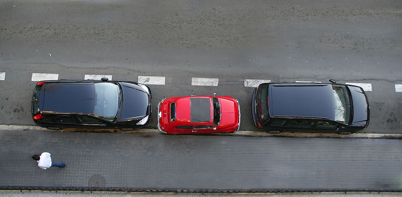 Small car is not only reduced carbon footprint but also uses little space for parking. Image credit: ©mark/Shutterstock.com
