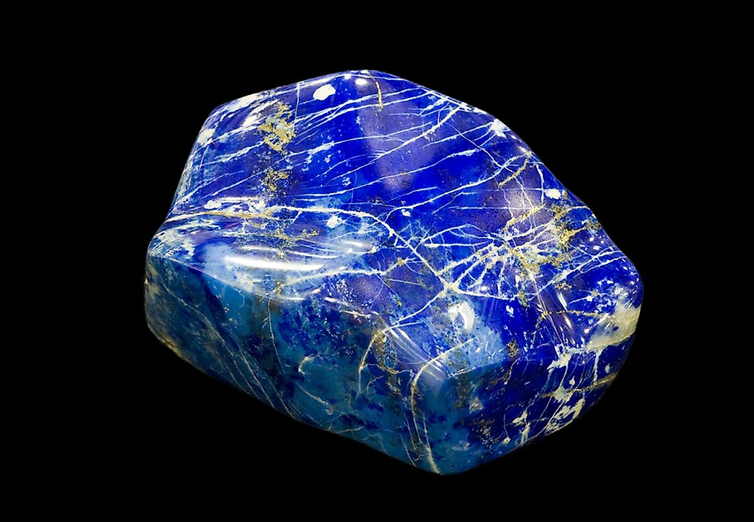 A polished lapis lazuli rock. 