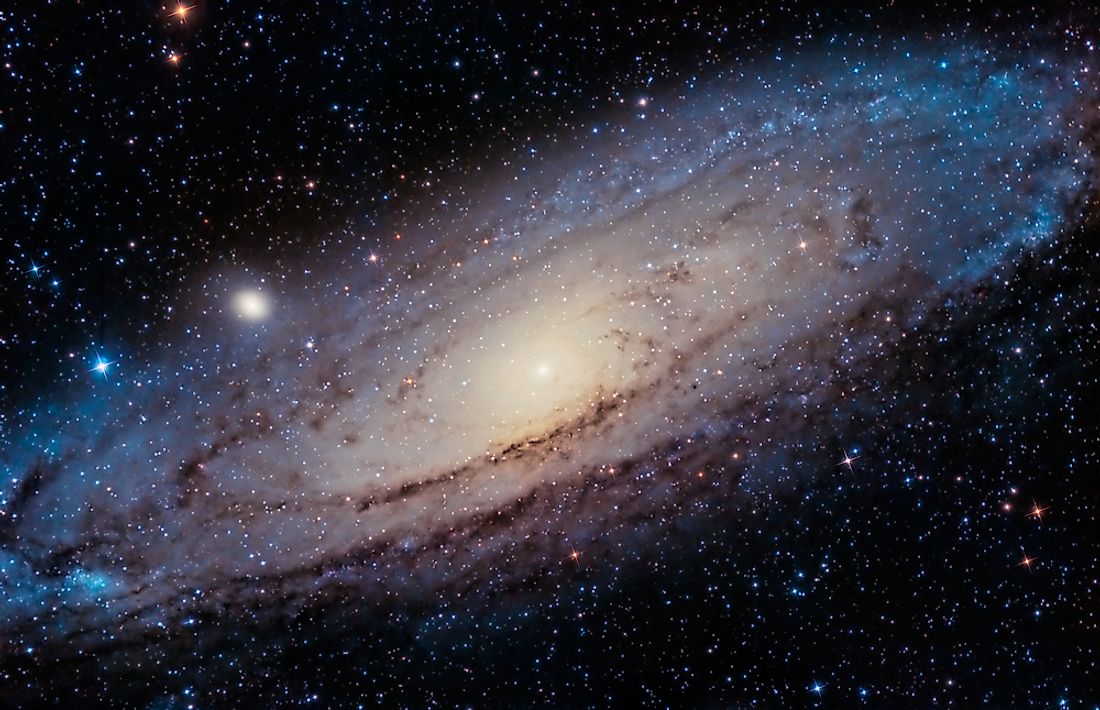 A 3D rendering of the Andromeda Galaxy. 