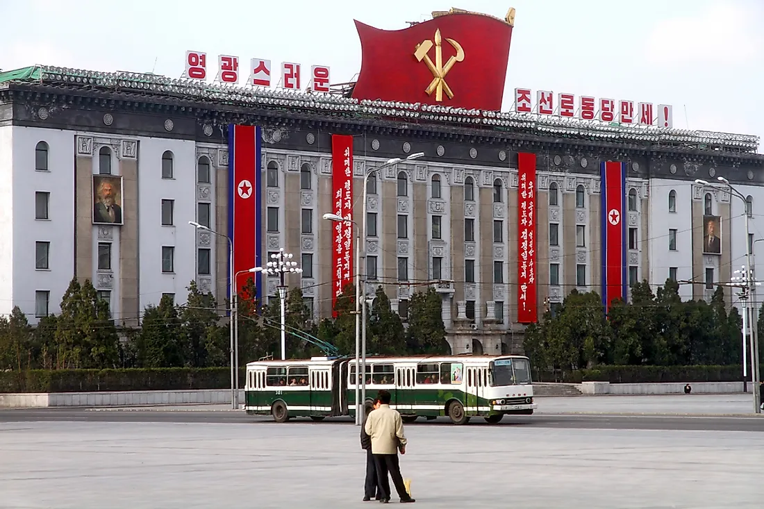 Government building in Pyongyang.