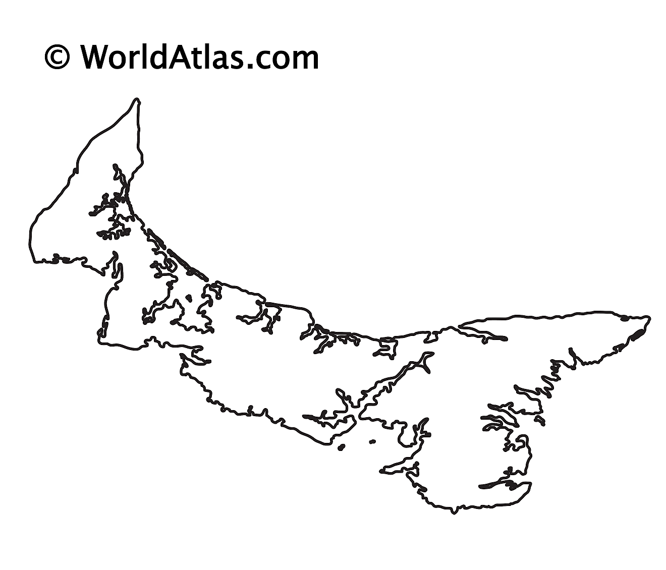 Blank Outline Map of Prince Edward Island