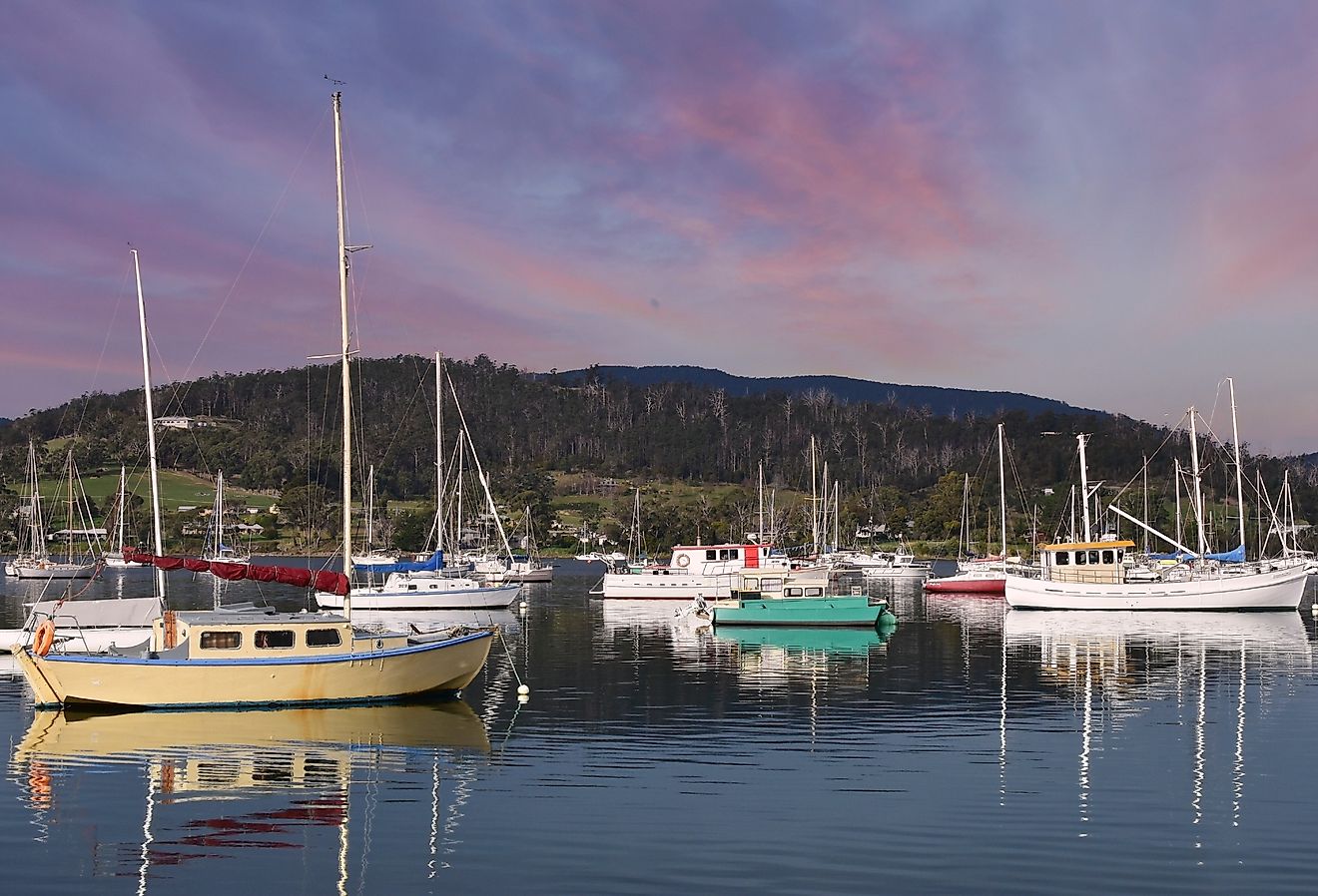 Harbor in Cygnet, Tasmania, Australia.