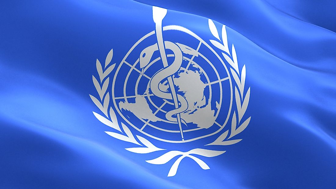 The flag of the World Health Organization. 