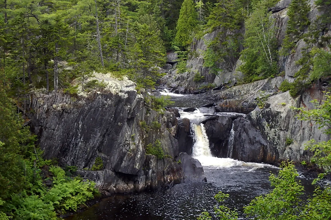 One of the many waterfalls along Gulf Hagas gorge.