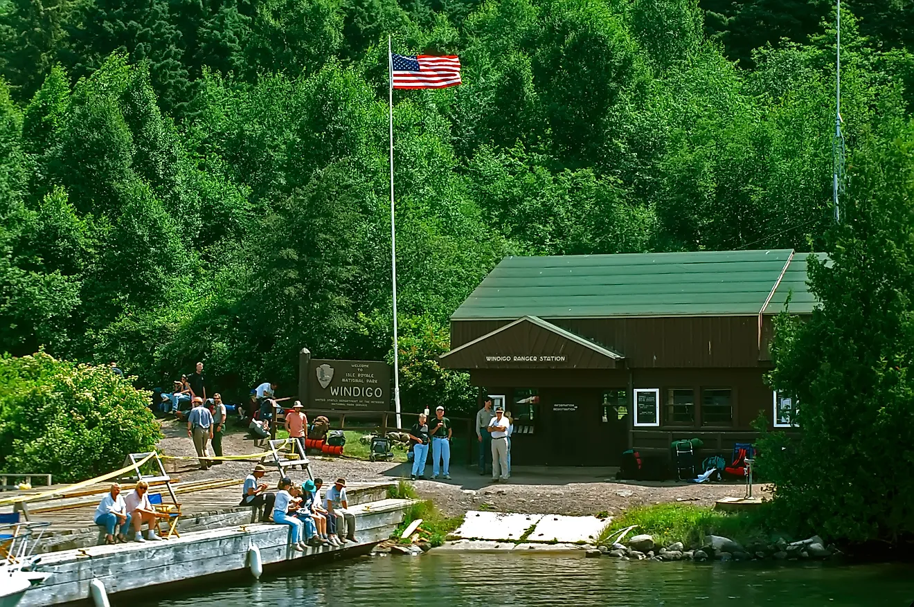 Windigio visitor centre Upper Peninsula of Lake Superior, Isle Royal National Park, Michigan. Credit: Dennis MacDonald/ Shutterstock