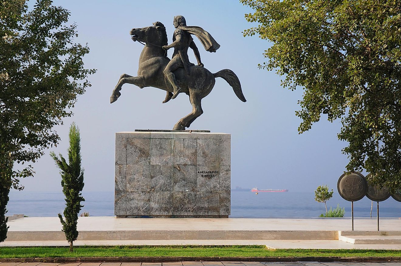 The monument to Alexander the Great in Thessaloniki, Greece