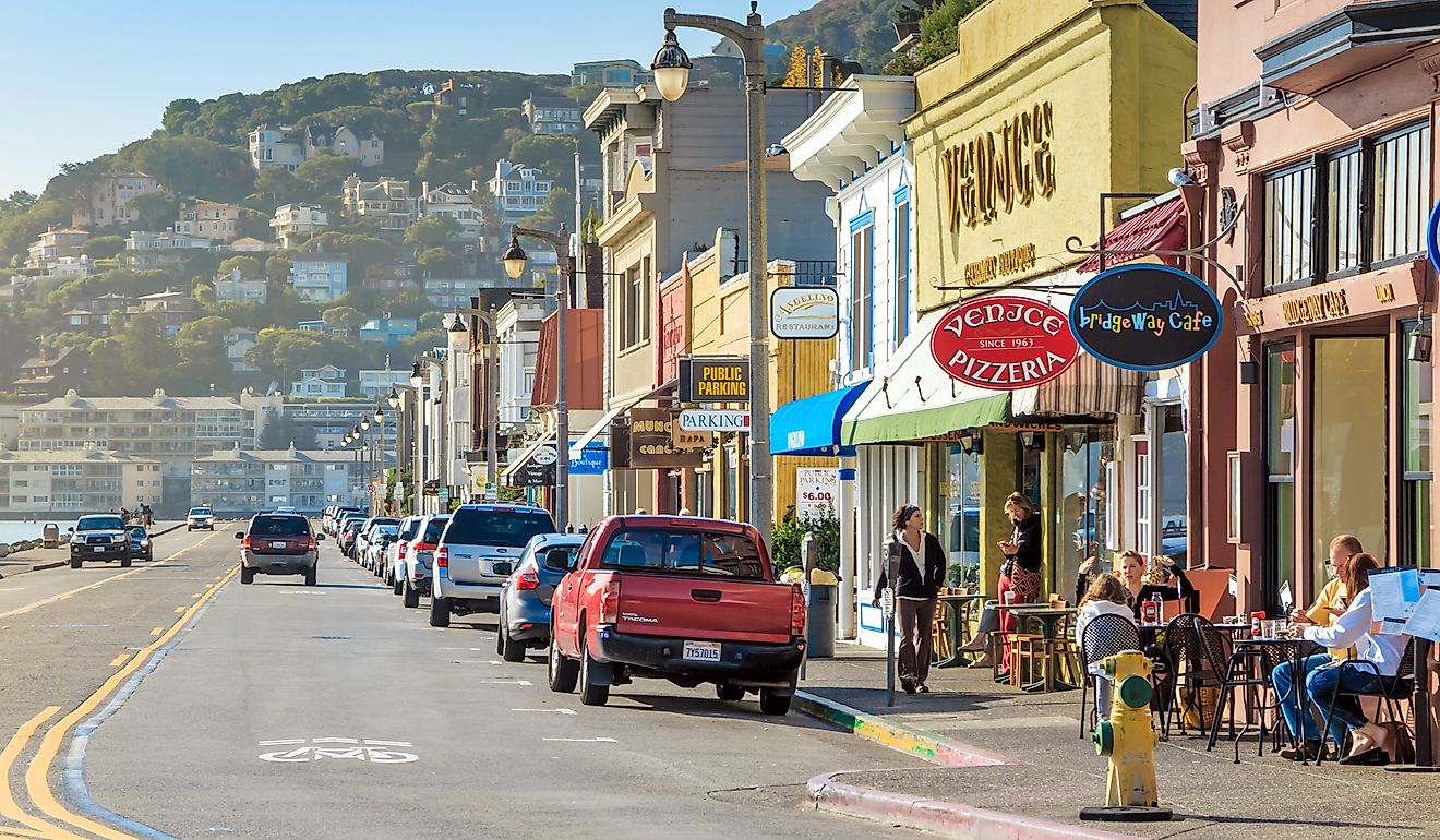 Street view of Sausalito, California, USA. Editorial credit: f11photo / Shutterstock.com