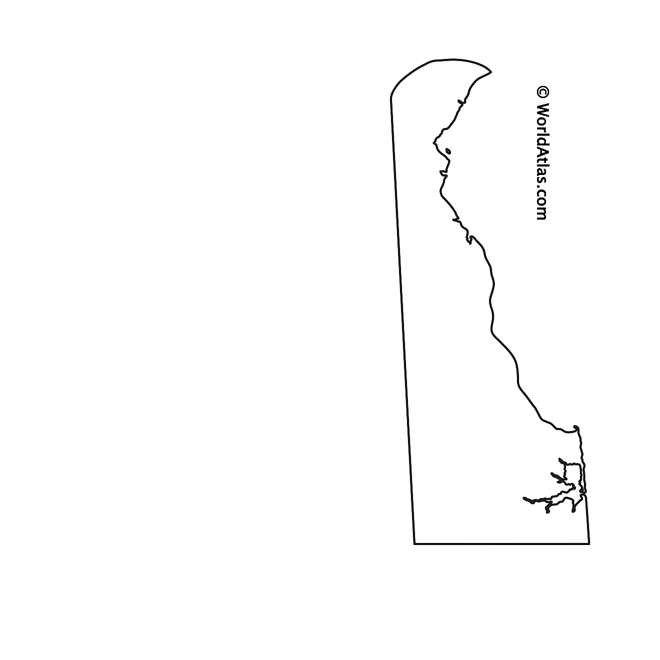 Blank outline map of Delaware