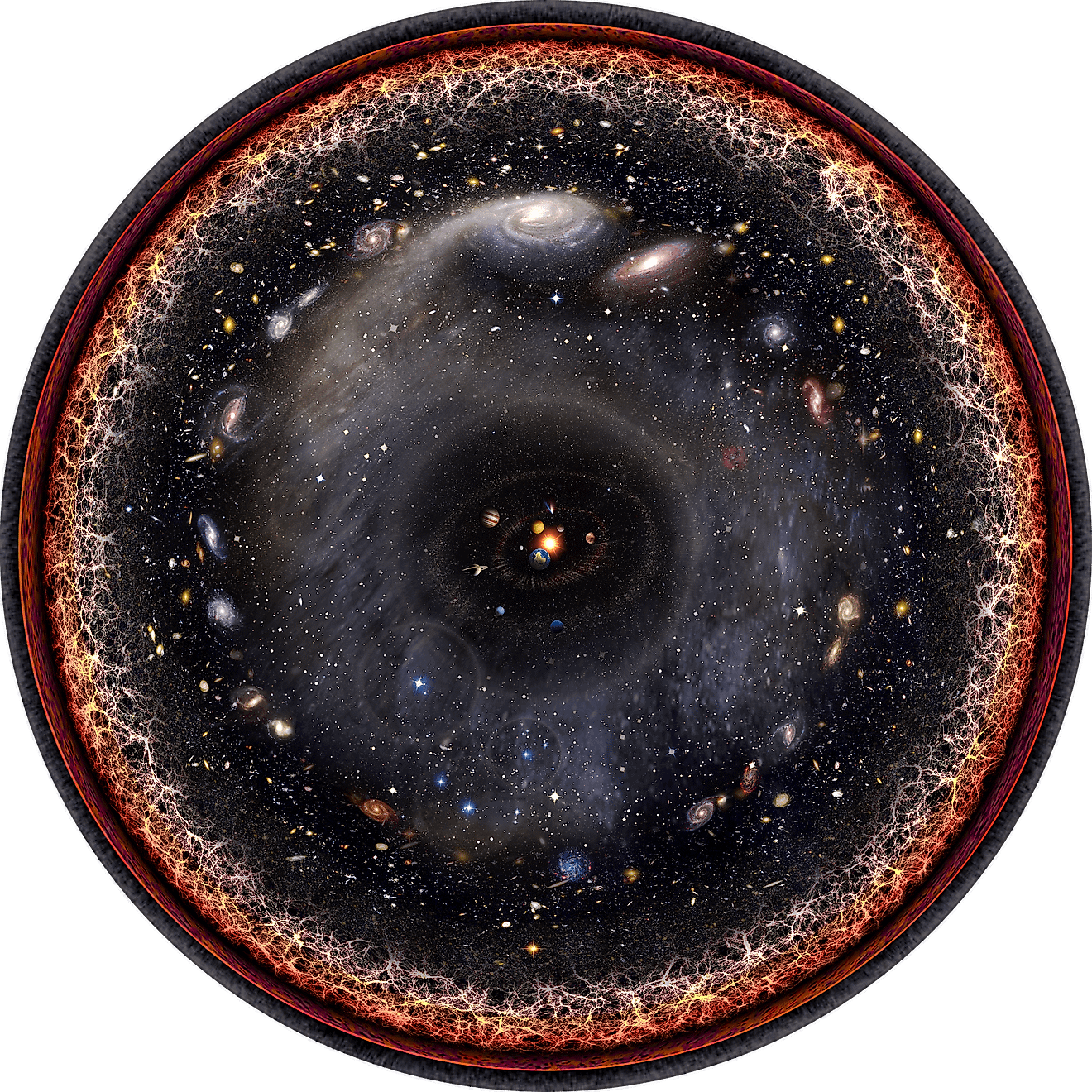 An illustration of the observable universe. Via Wikimedia Commons / Unmismoobjetivo, CC BY-SA 3.0.