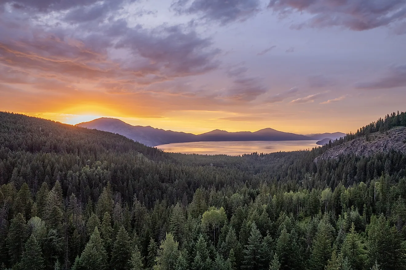Pend 'Oreille Lake And National Forest Aerial Views. 