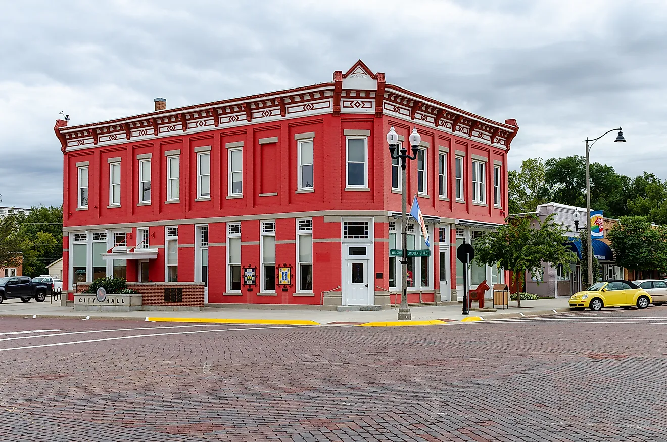 Farmers State Bank building in Lindsborg, Kansas.