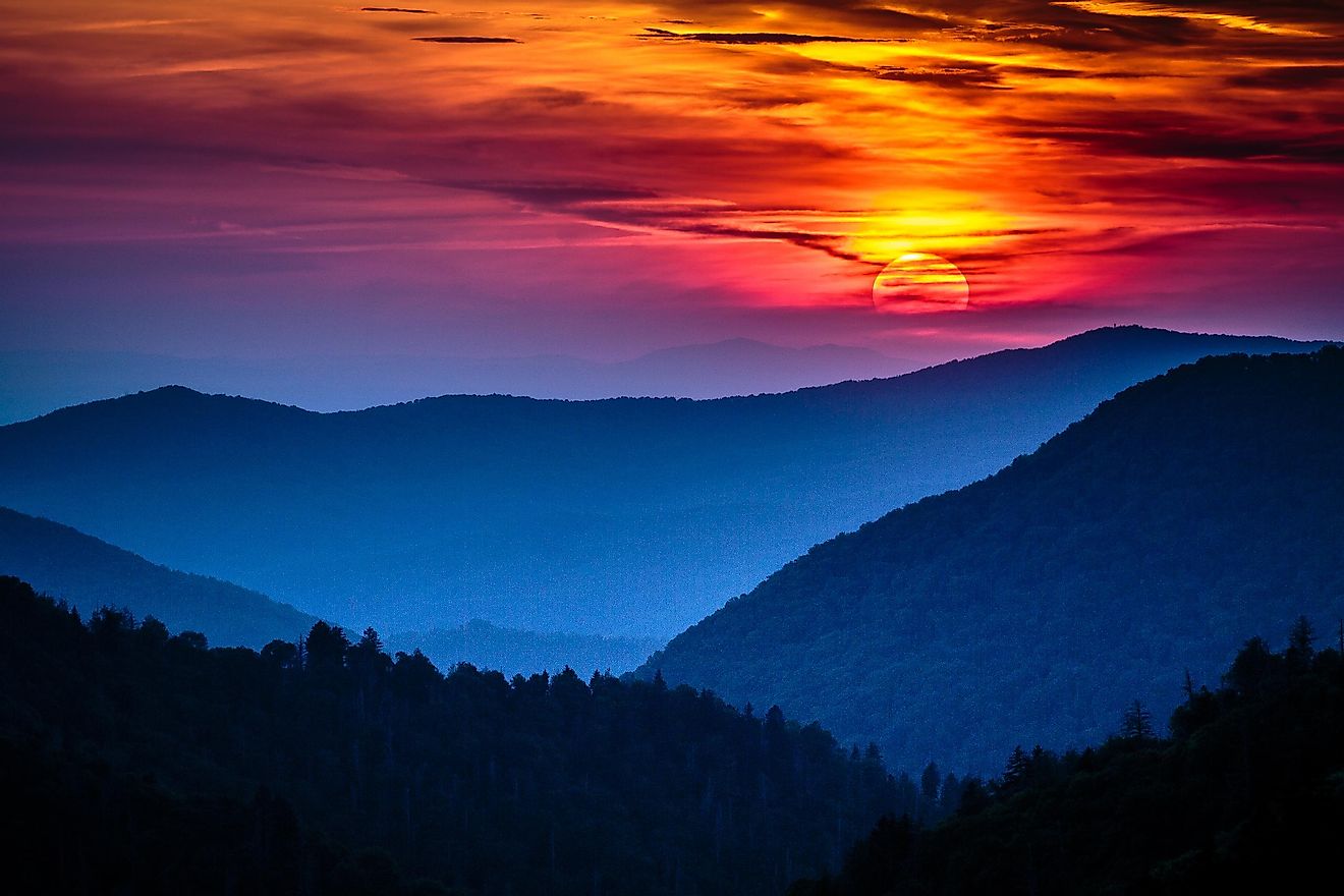 Sundown in the Great Smoky Mountains National Park.