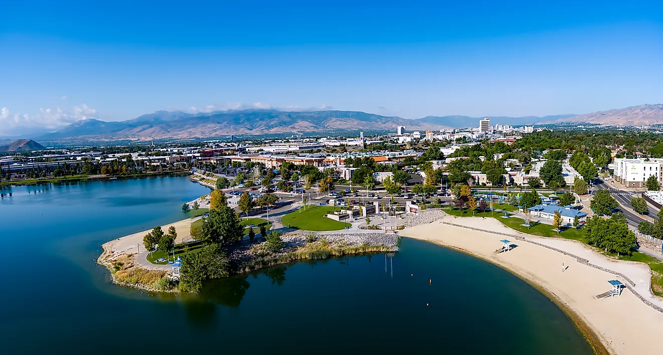 An aerial view of Sparks, Nevada. Editorial Credit: Gchapel, Shutterstock.com