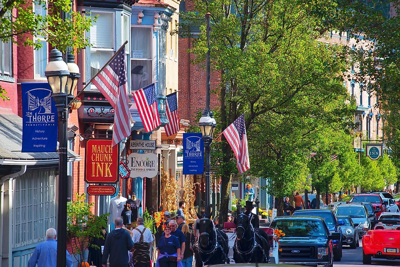 people walking around in jim thorpe, pennsylvania