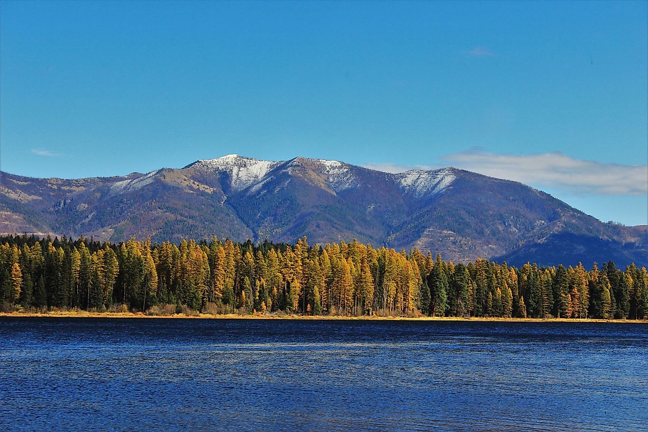 Seeley Lake, Montana during fall.