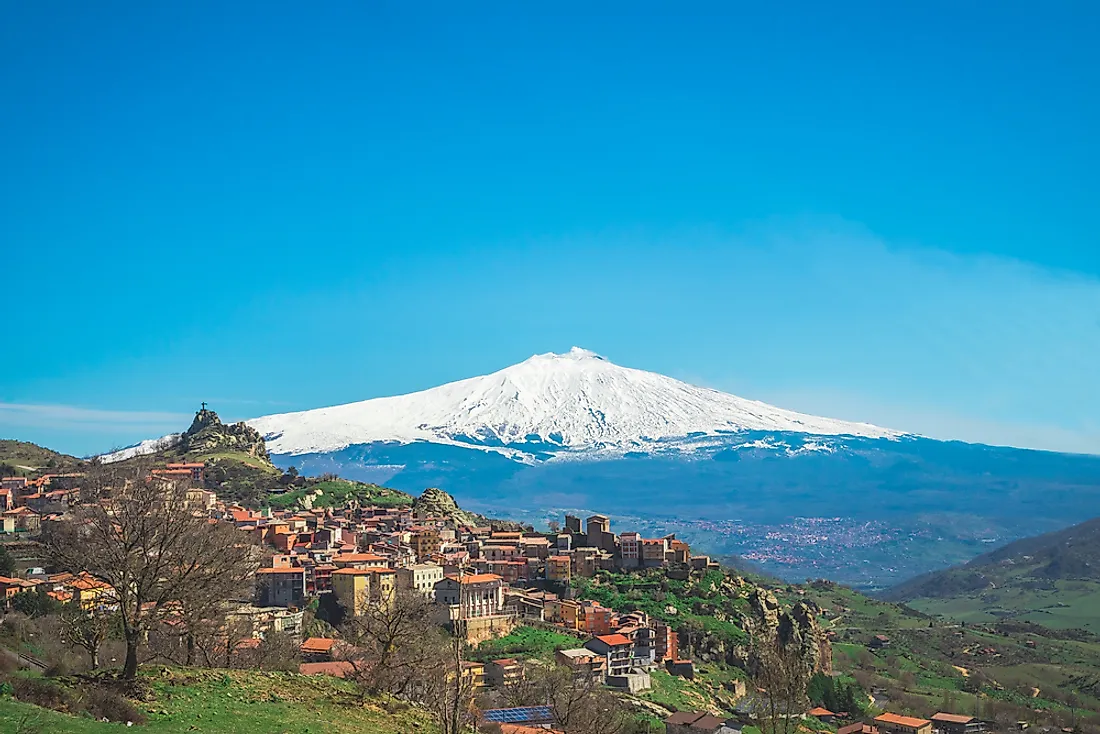 A view of Mount Etna. 