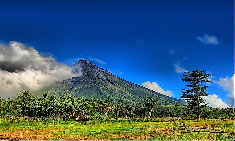 Mayon Volcano, an active volcano located in Albay, Philippines.