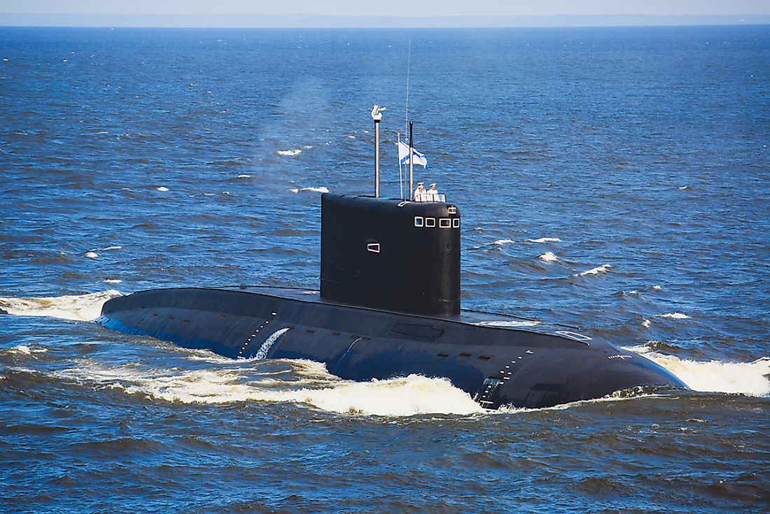 A Russian military submarine. 