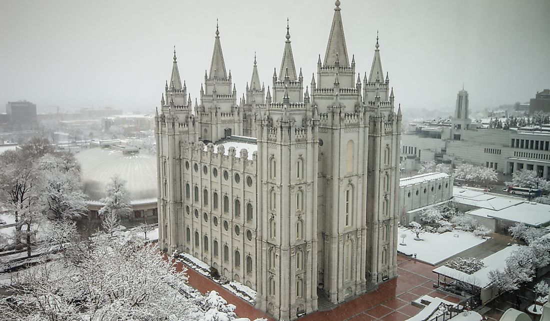 The Salt Lake Temple in Salt Lake City, Utah.