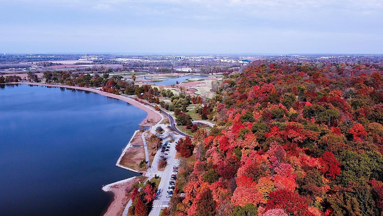 Aerial view of Saint Louis, Missouri.