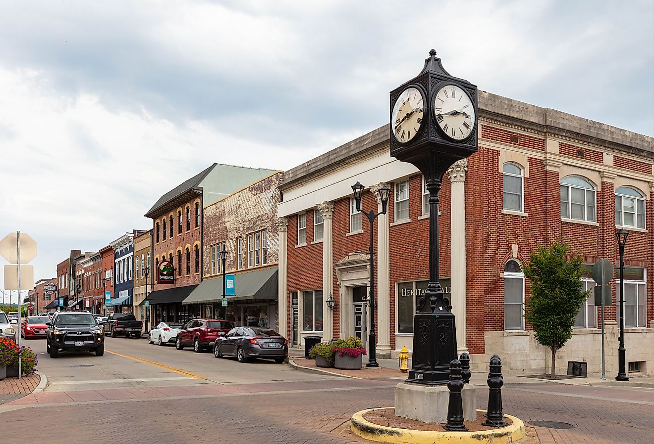 The Old Historic buildings at Main Street in Cape Girardeau, Missouri. Image credit Roberto Galan via Shutterstock.