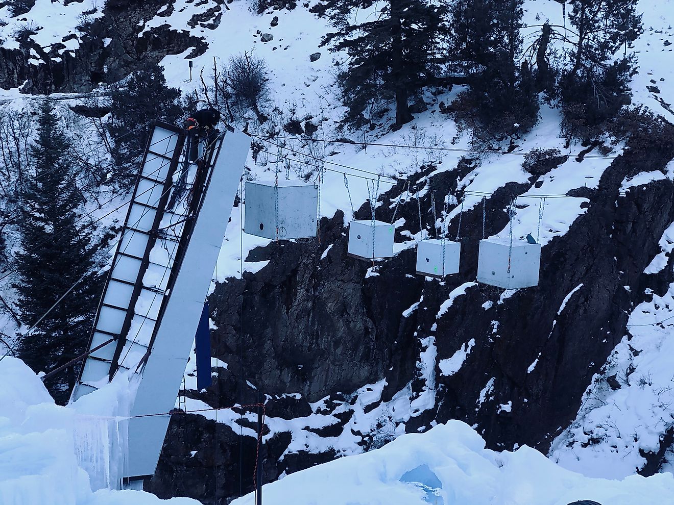 Ouray Ice park icefalls views in Ouray, Colorado. Image credit: shu2260/Shutterstock.com