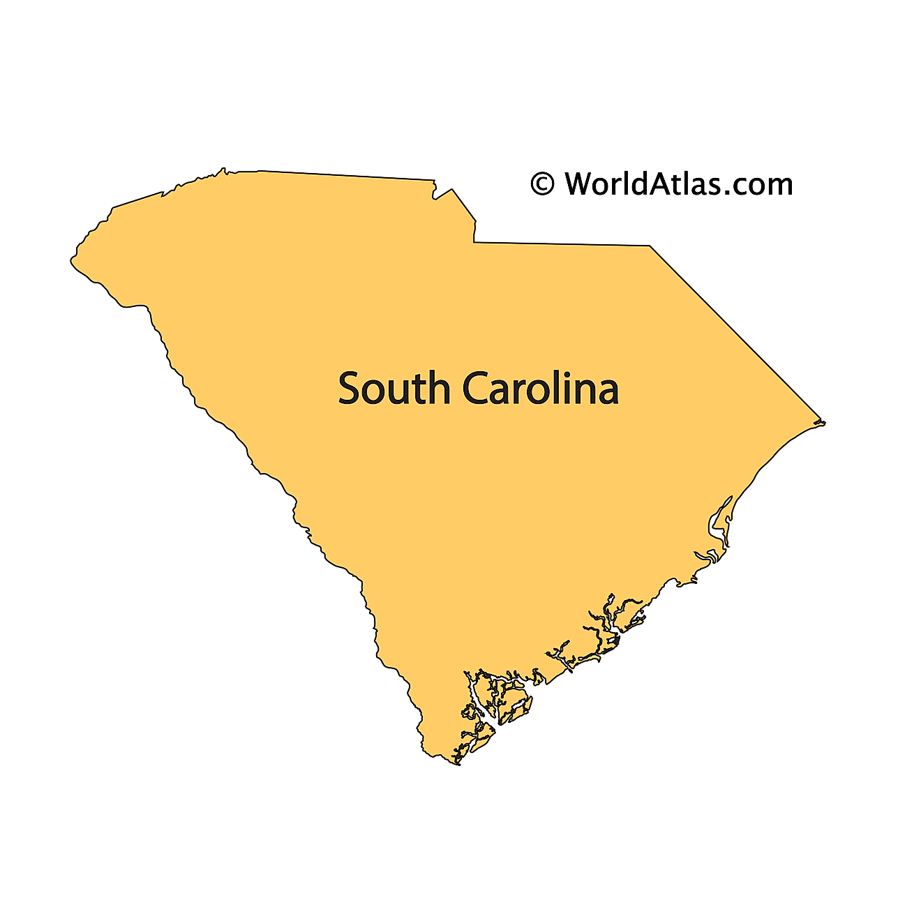 Outline Map of South Carolina