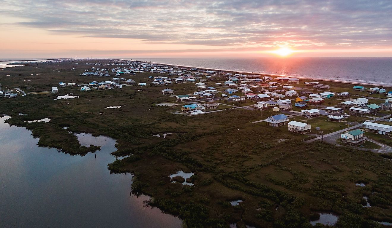 Grand Isle Louisiana at Sunrise. 