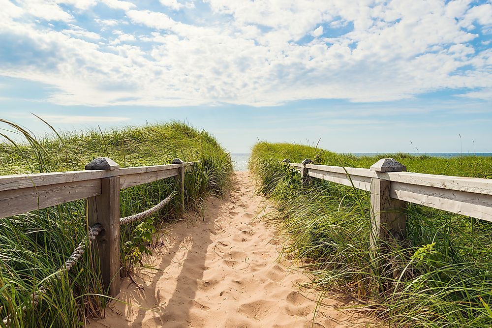 Beach view at Basin Head, Prince Edward Island.
