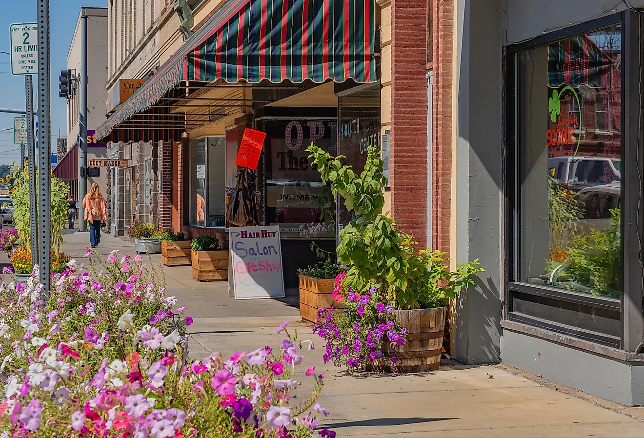 Street view in downtown Pendleton, Oregon. Editorial credit: Heidi Besen / Shutterstock.com