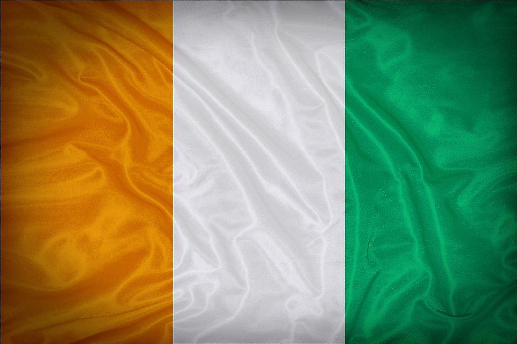 The flag of Cote d'Ivoire.