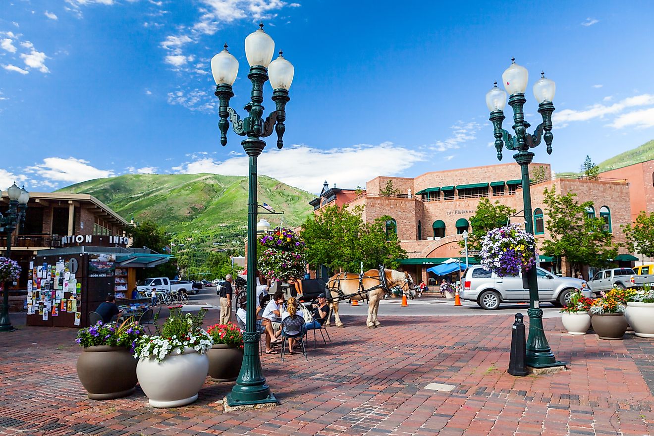 The charming downtown area of Aspen, Colorado.