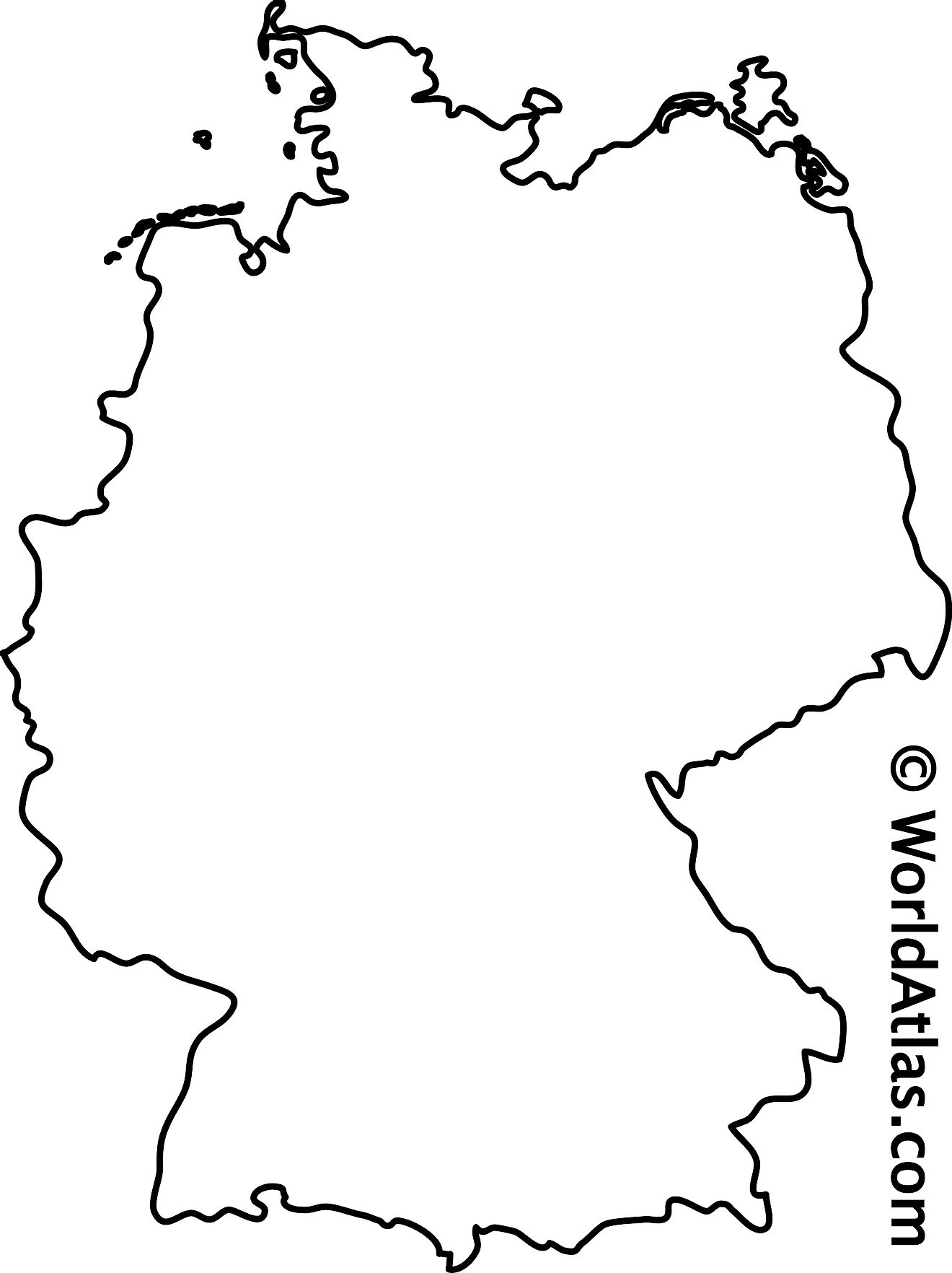 Blank Outline Map of Germany