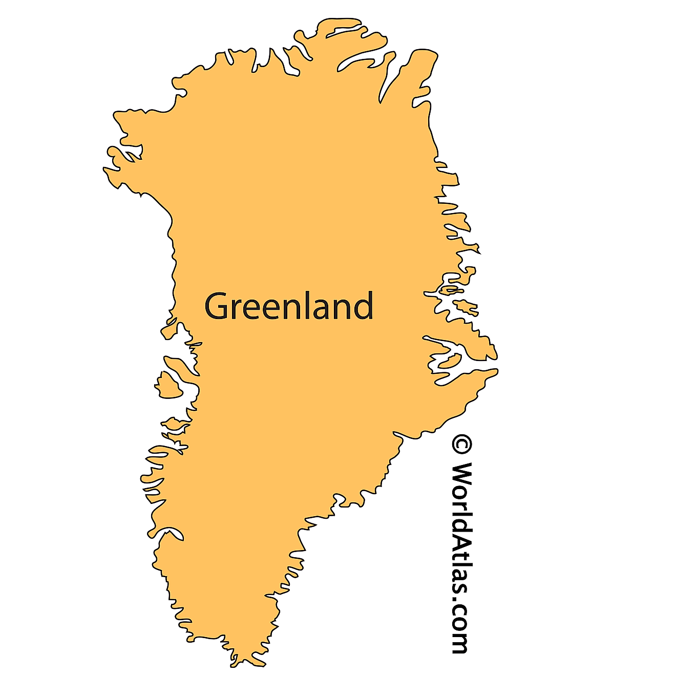 Mapa de contorno de Groenlandia