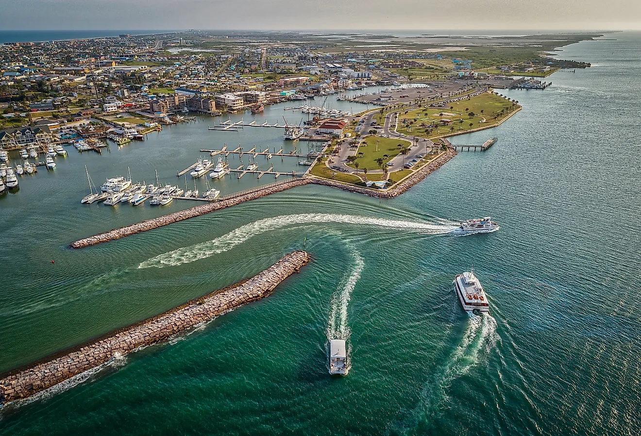 Overlooking the marina at Port Aransas, Texas.