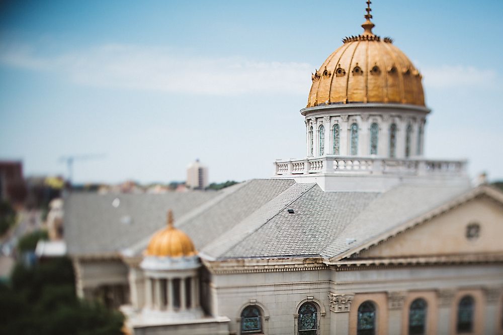 The dome of a Catholic Church in Oklahoma. 