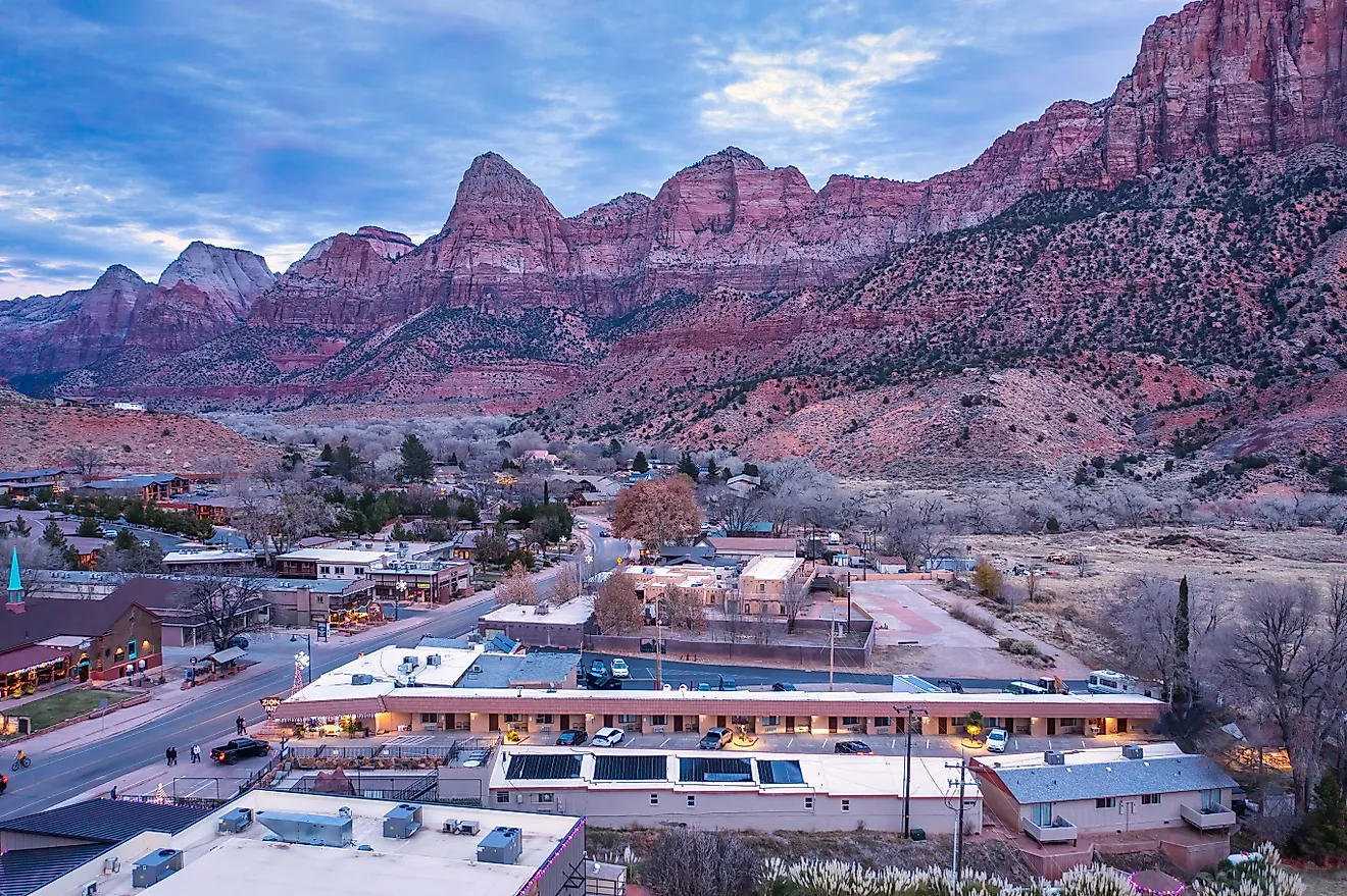 Aerial view of Springdale, Utah. Image credit: Manuela Durson / Shutterstock.com