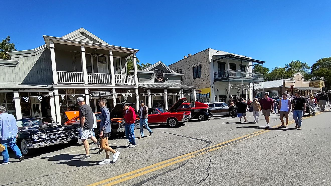 The Main Street in Boerne, Texas. Editorial credit: Philip Arno Photography / Shutterstock.com