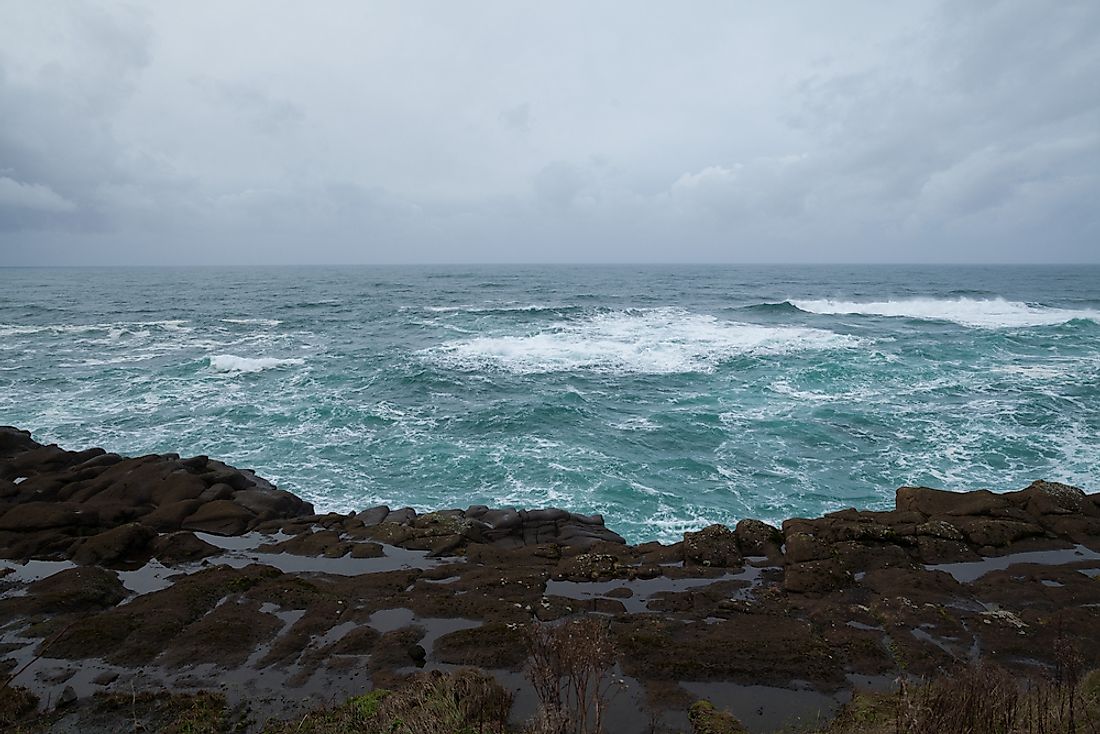 Pacific Ocean off the western coast of Oregon, United States.