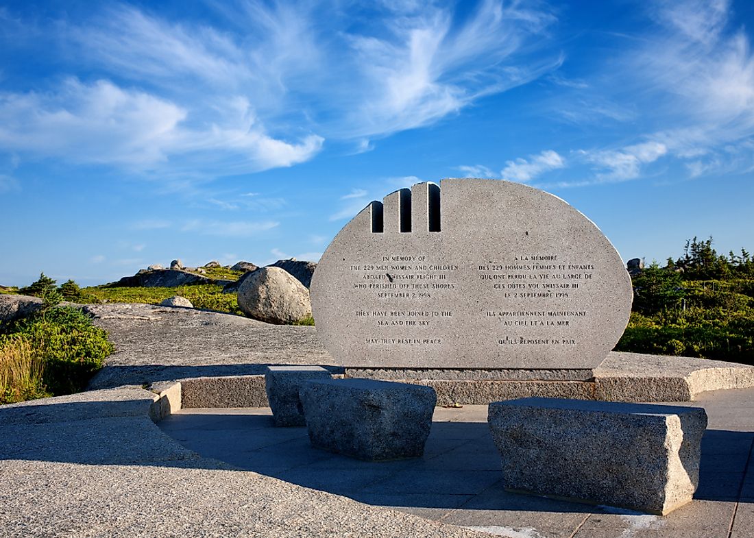 A monument to the victims of Swissair Flight 111, one of the worst disasters in Canadian History. Editorial credit: kevin brine / Shutterstock.com.