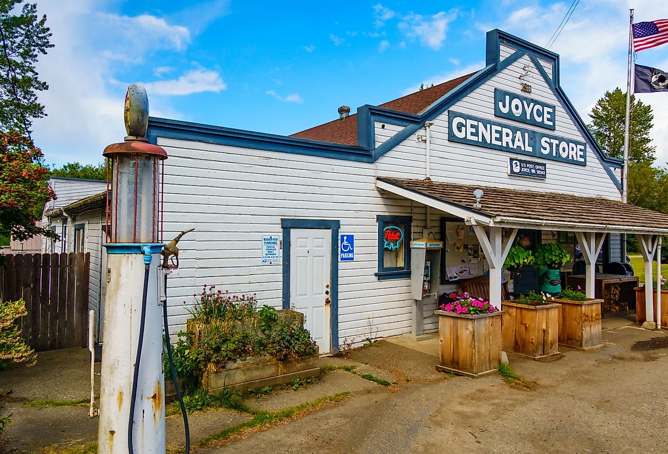 Joyce General Store, Joyce, Washington State, USA. Editorial credit: Danita Delimont / Shutterstock.com