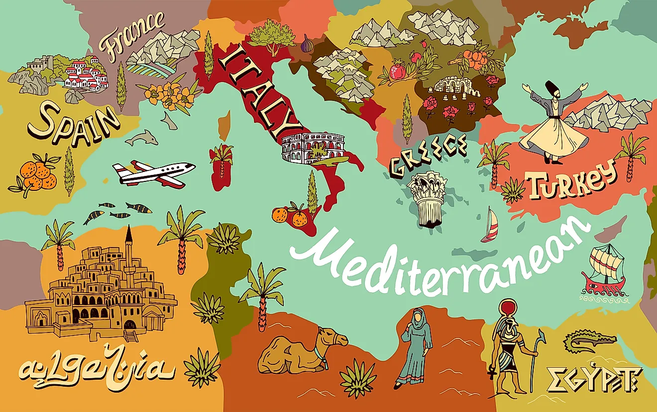 Countries On The Mediterranean Sea Mediterranean Countries - Worldatlas