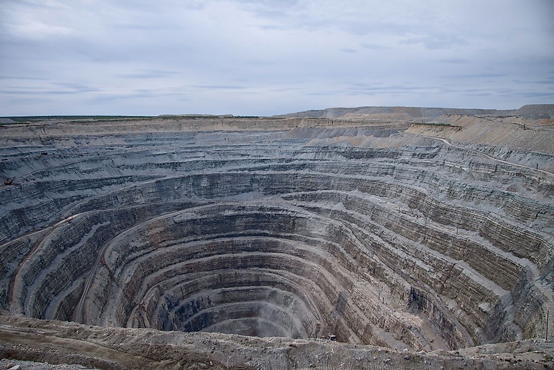 An open diamond mine in Russia.