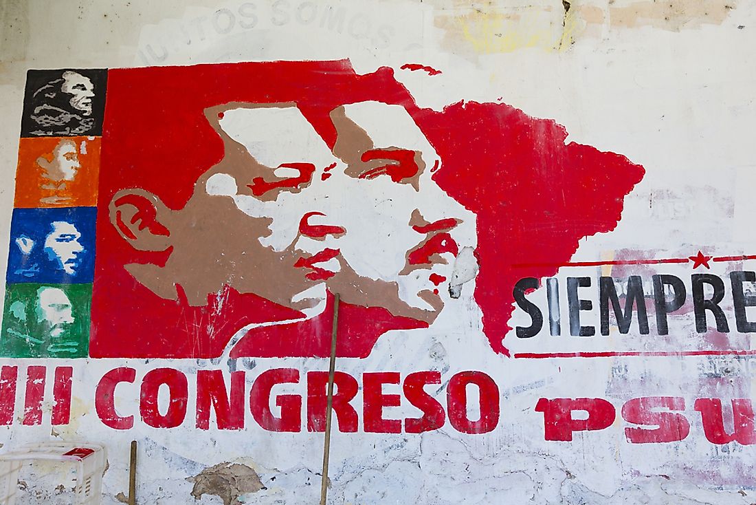 Venezuelan leaders Hugo Chavez and Nicolas Maduro. Editorial credit: Michel Piccaya / Shutterstock.com