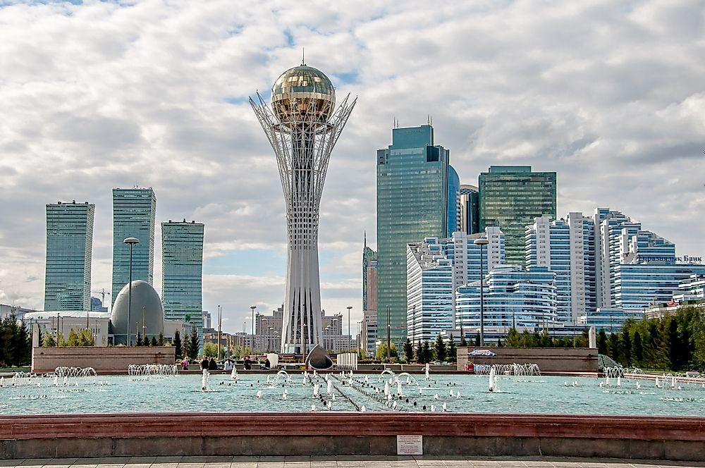 The skyline of Astana, Kazakhstan.